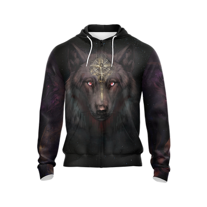 Wolf New Style Unisex Zip Up Hoodie