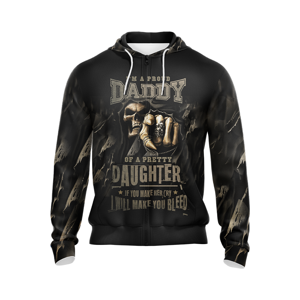 Im A Proud Daddy Unisex 3D Zip Up Hoodie