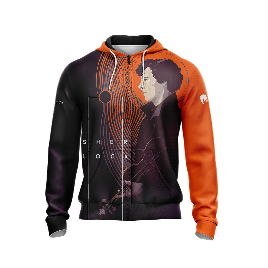 Sherlock New Look Unisex Zip Up Hoodie