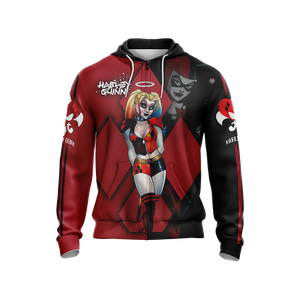 Harley Quinn - Old And New Style Unisex Zip Up Hoodie