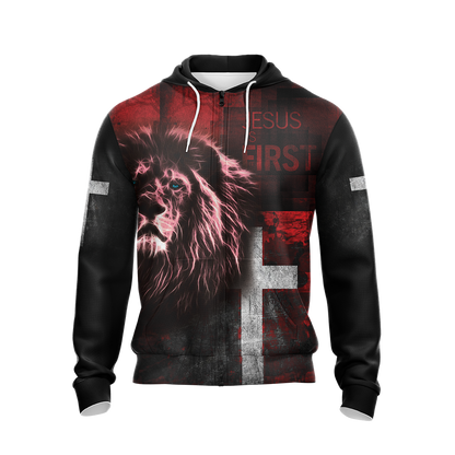 Chirstian Jesus Is My God My King My Lord Unisex Zip Up Hoodie
