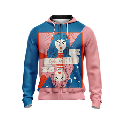 Gemini Birthday Unisex Zip Up Hoodie