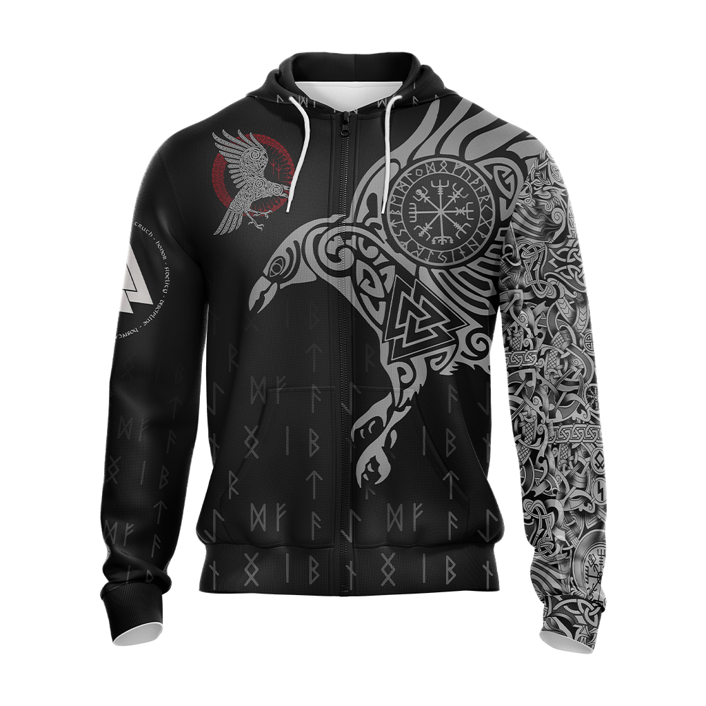 Nordic Warrior Viking Unisex 3D T-shirt Zip Hoodie Pullover Hoodie