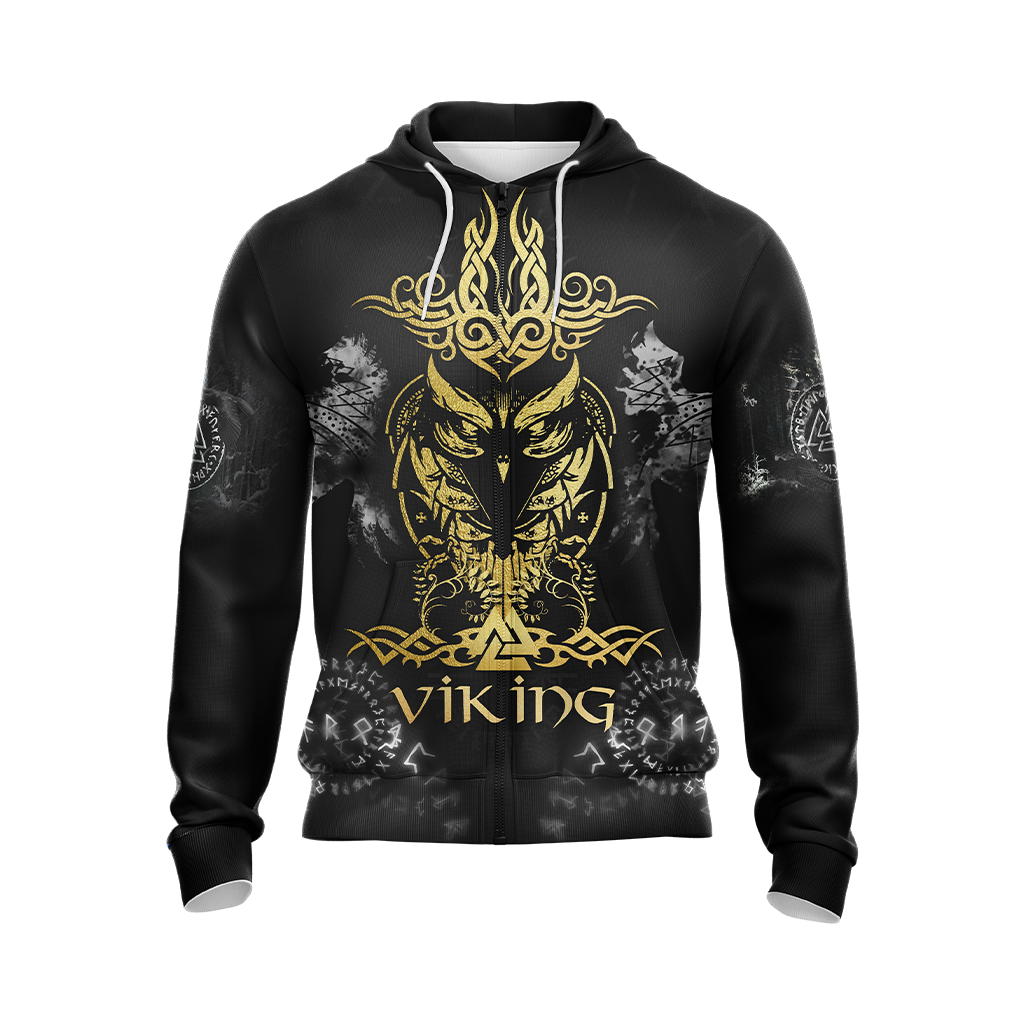 Viking Norse Owl Unisex 3D T-shirt Zip Hoodie Pullover Hoodie