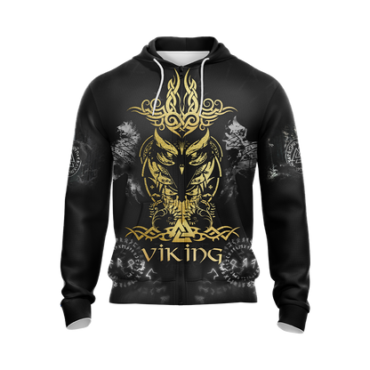 Viking Norse Owl Unisex 3D T-shirt Zip Hoodie Pullover Hoodie