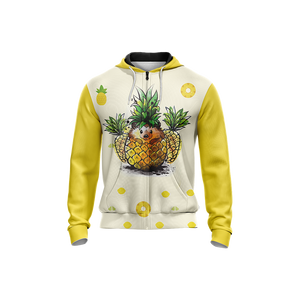 Pineapple Hedgehog Unisex Zip Up Hoodie