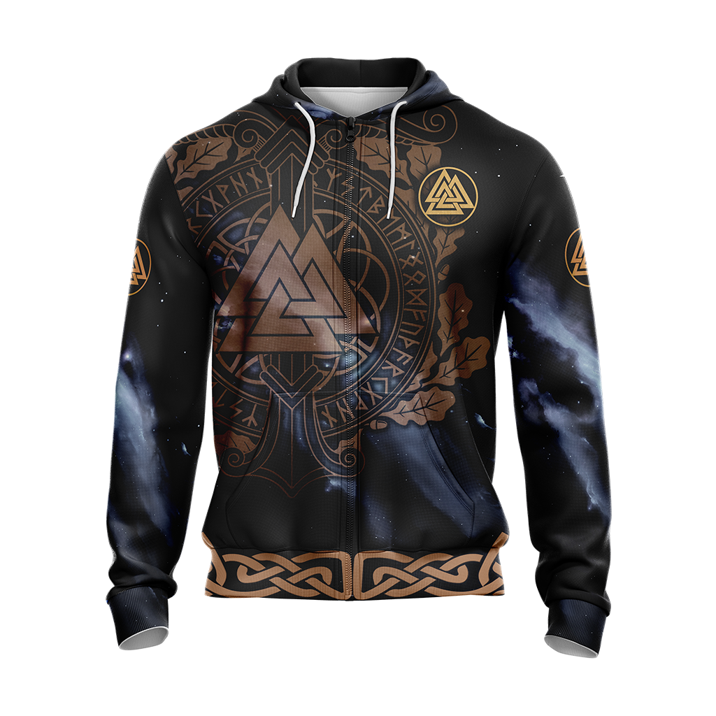 Asgard Viking Symbol T-shirt Zip Hoodie Pullover Hoodie