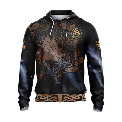 Asgard Viking Symbol T-shirt Zip Hoodie Pullover Hoodie