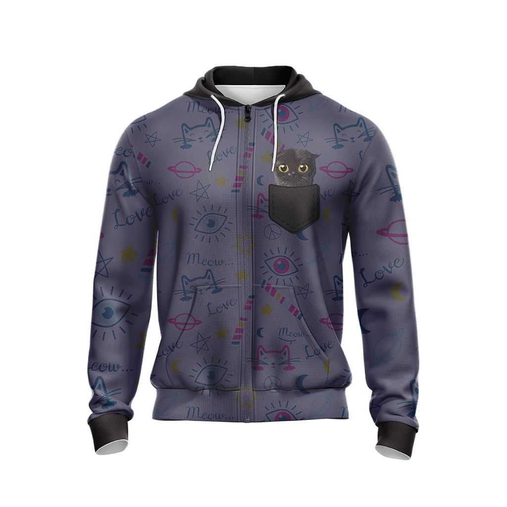 I Love Cats More Than People Unisex Zip Up Hoodie Jacket
