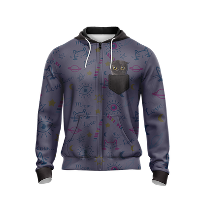 I Love Cats More Than People Unisex Zip Up Hoodie Jacket