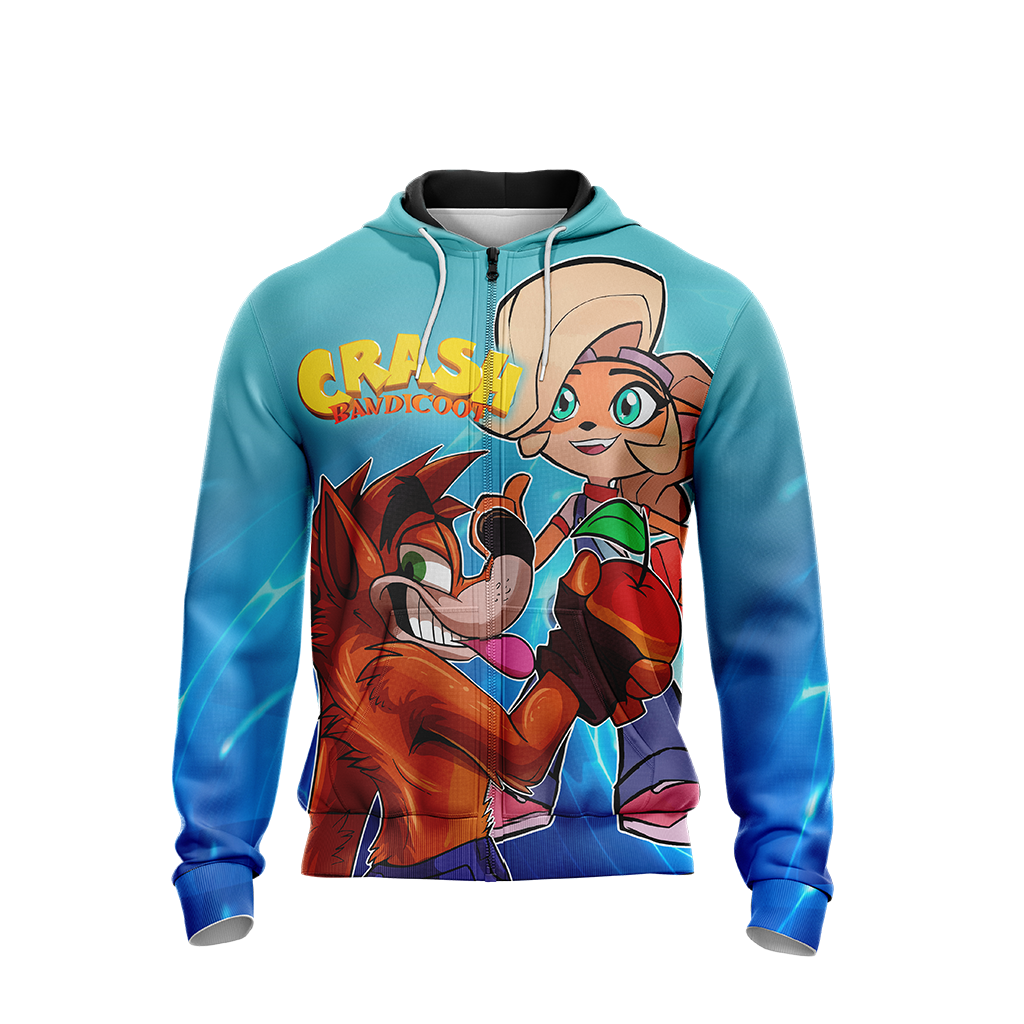 Crash Bandicoot - Crash and Coco Unisex Zip Up Hoodie