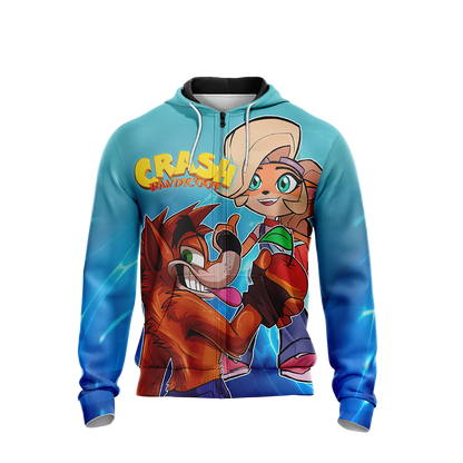 Crash Bandicoot - Crash and Coco Unisex Zip Up Hoodie