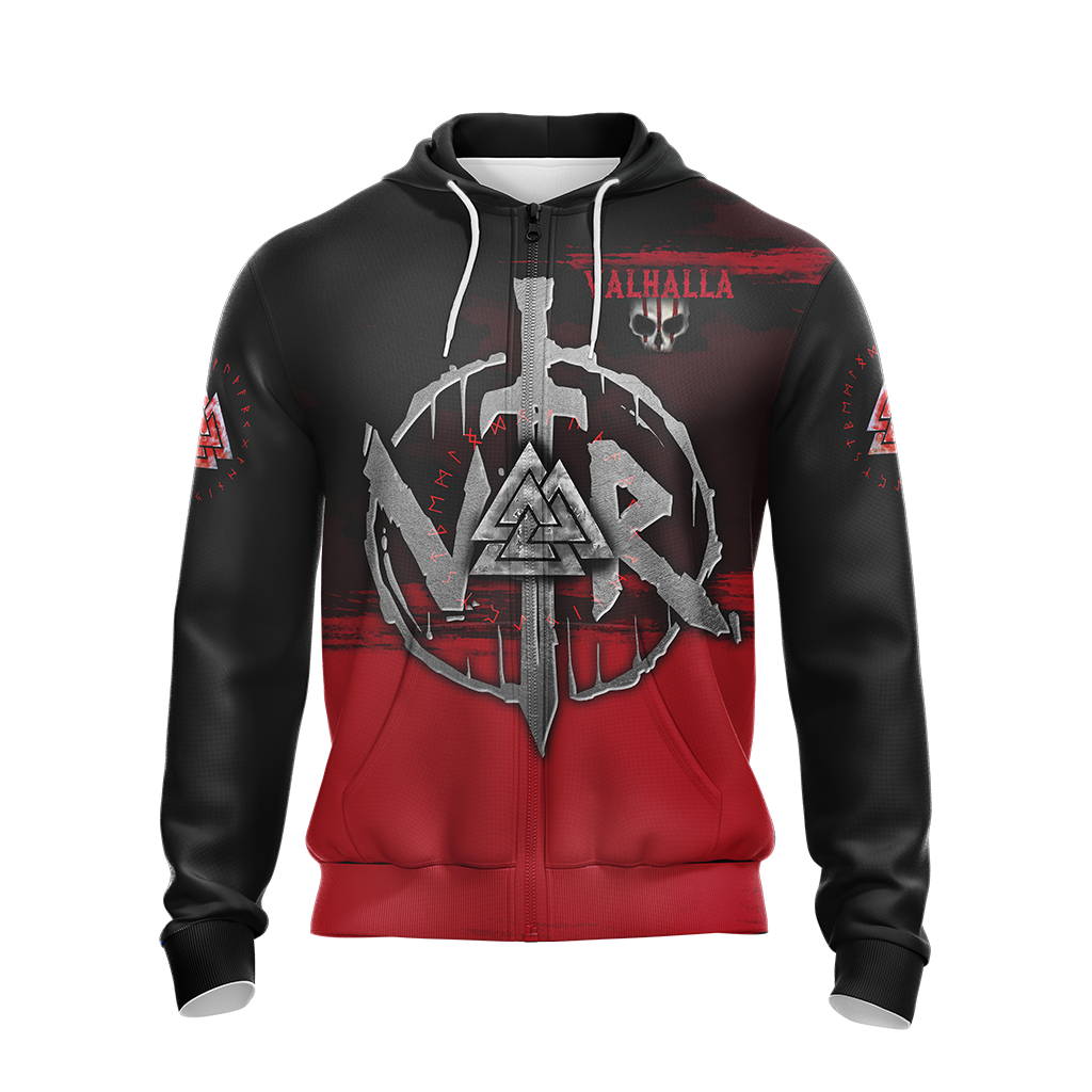 Viking Never Push A Man To Violence Who Has Been Looking For An Excuse To Die in Battle and Go To Valhalla Unisex T-shirt Zip Hoodie Pullover Hoodie