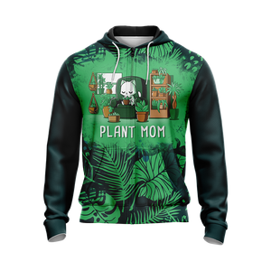 Plant Cat Mom Unisex Zip Up Hoodie