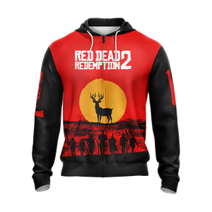 Red Dead Redemption 2 New Look Unisex Zip Up Hoodie