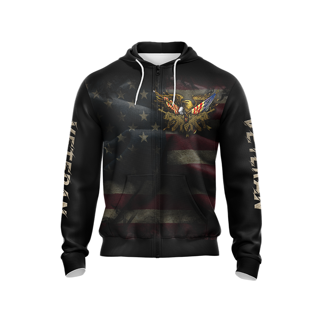 I Proudly Wear My Scars Some Visible Some Not - Veteran Unisex Zip Up Hoodie