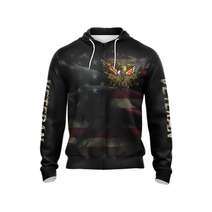 I Proudly Wear My Scars Some Visible Some Not - Veteran Unisex Zip Up Hoodie