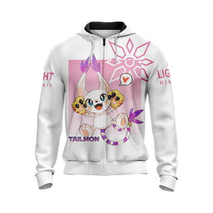 Digimon Tailmon Unisex 3D Zip Up Hoodie