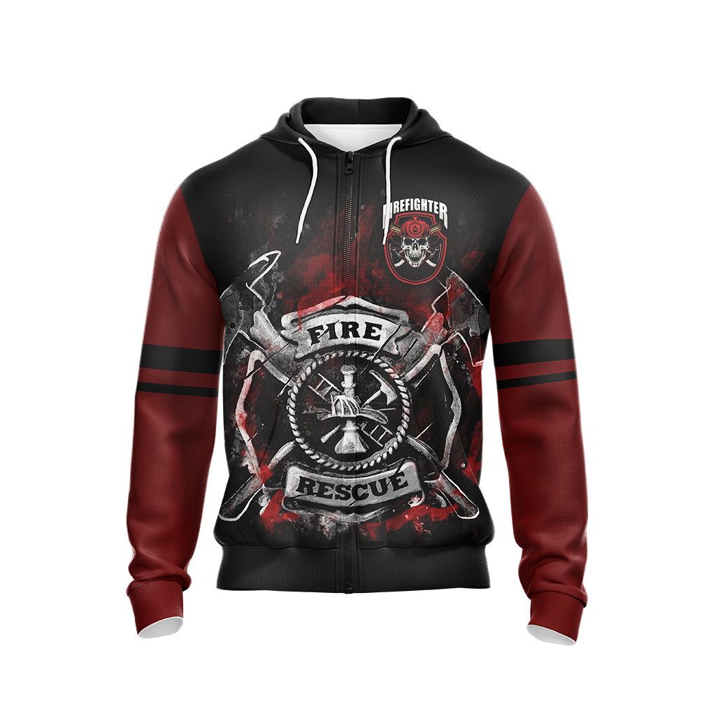 Being A Firefighter Is A Choice Being A Retried Firefighter Is An Honor Unisex Zip Up Hoodie