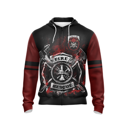 Being A Firefighter Is A Choice Being A Retried Firefighter Is An Honor Unisex Zip Up Hoodie
