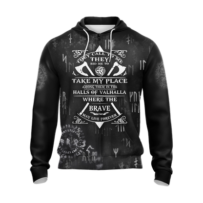 Viking Prayer Unisex 3D T-shirt Zip Hoodie Pullover Hoodie