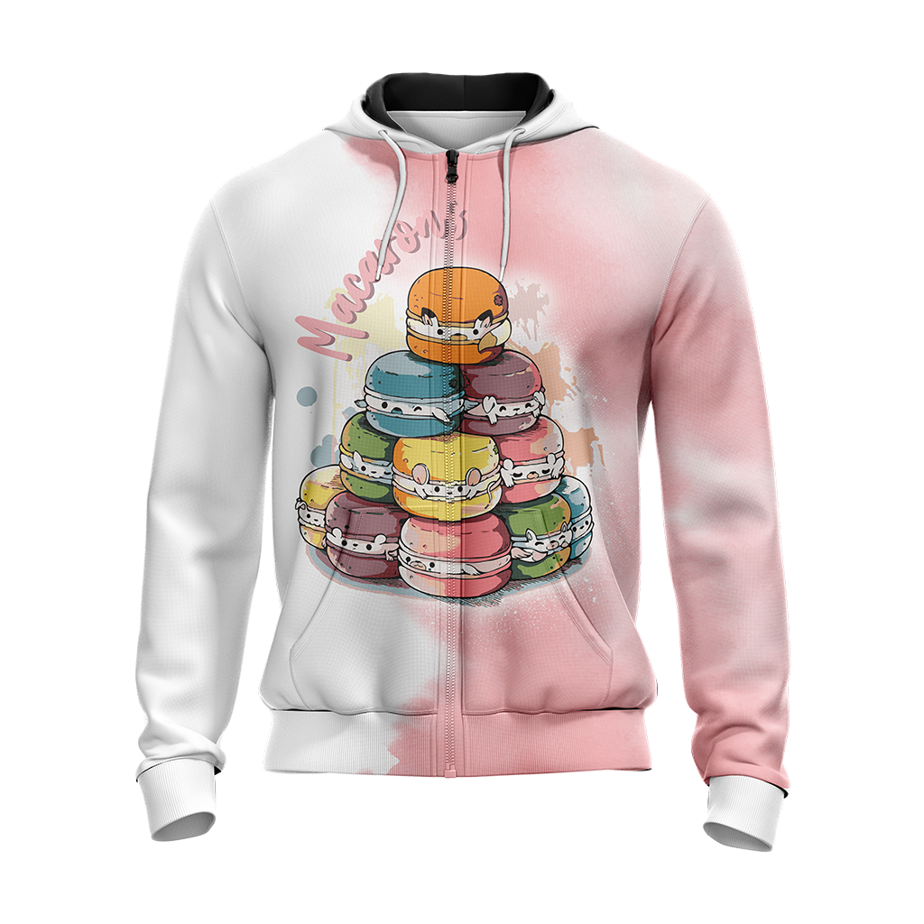Macarons Unisex Zip Up Hoodie