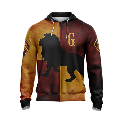 Gryffindor Lion Harry Potter New Look Unisex Zip Up Hoodie