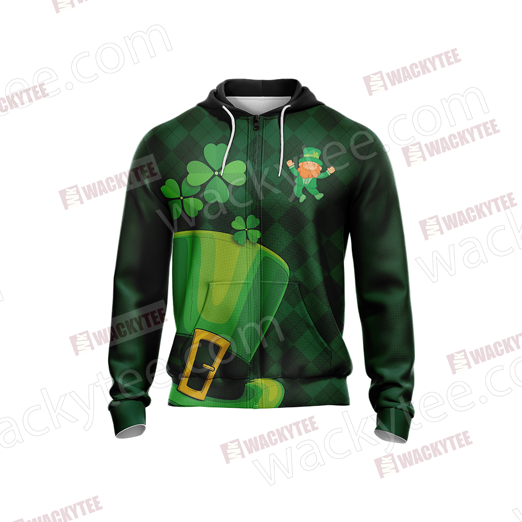 Happy Saint Patrick's Day Unisex Zip Up Hoodie Jacket