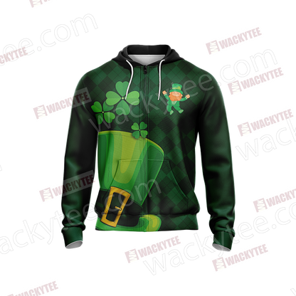 Happy Saint Patrick's Day Unisex Zip Up Hoodie Jacket