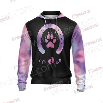Never Walk Alone Dog and Horse Unisex Zip Up Hoodie Jacket