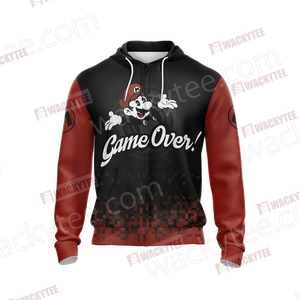 Mario Game Over Unisex Zip Up Hoodie