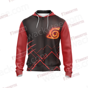 Naruto Konoha Symbol Unisex Zip Up Hoodie Jacket