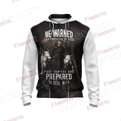 Christian Be Warned I Am Protected By Gods That You Are Not Perpared To Deal With Unisex Zip Up Hoodie Jacket
