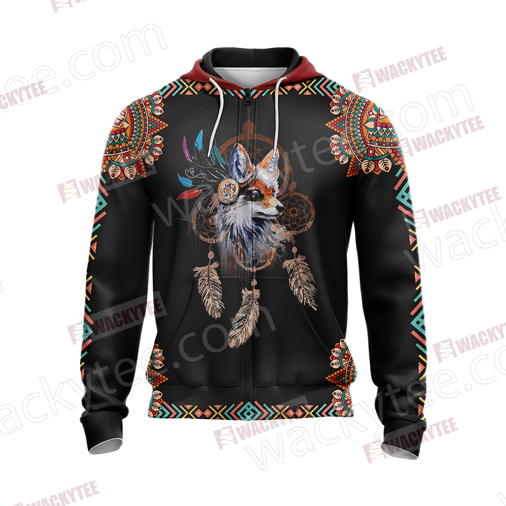 Fox Unisex Zip Up Hoodie Jacket
