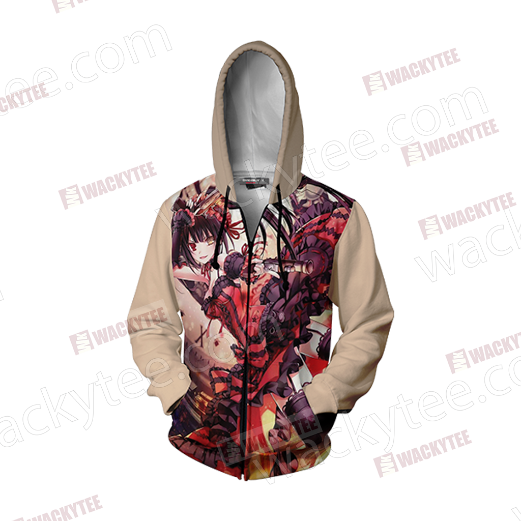 Date A Live - Kurumi Unisex Zip Up Hoodie Jacket