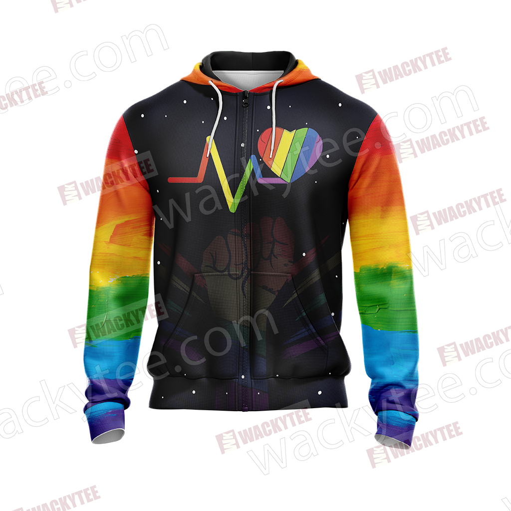 LGBT - In The World Where You Can Be Anything Be Kind Unisex Zip Up Hoodie Jacket