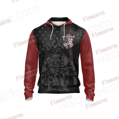 I Am A Veteran I Served I Secrificed I Regret Nothing Unisex Zip Up Hoodie Jacket