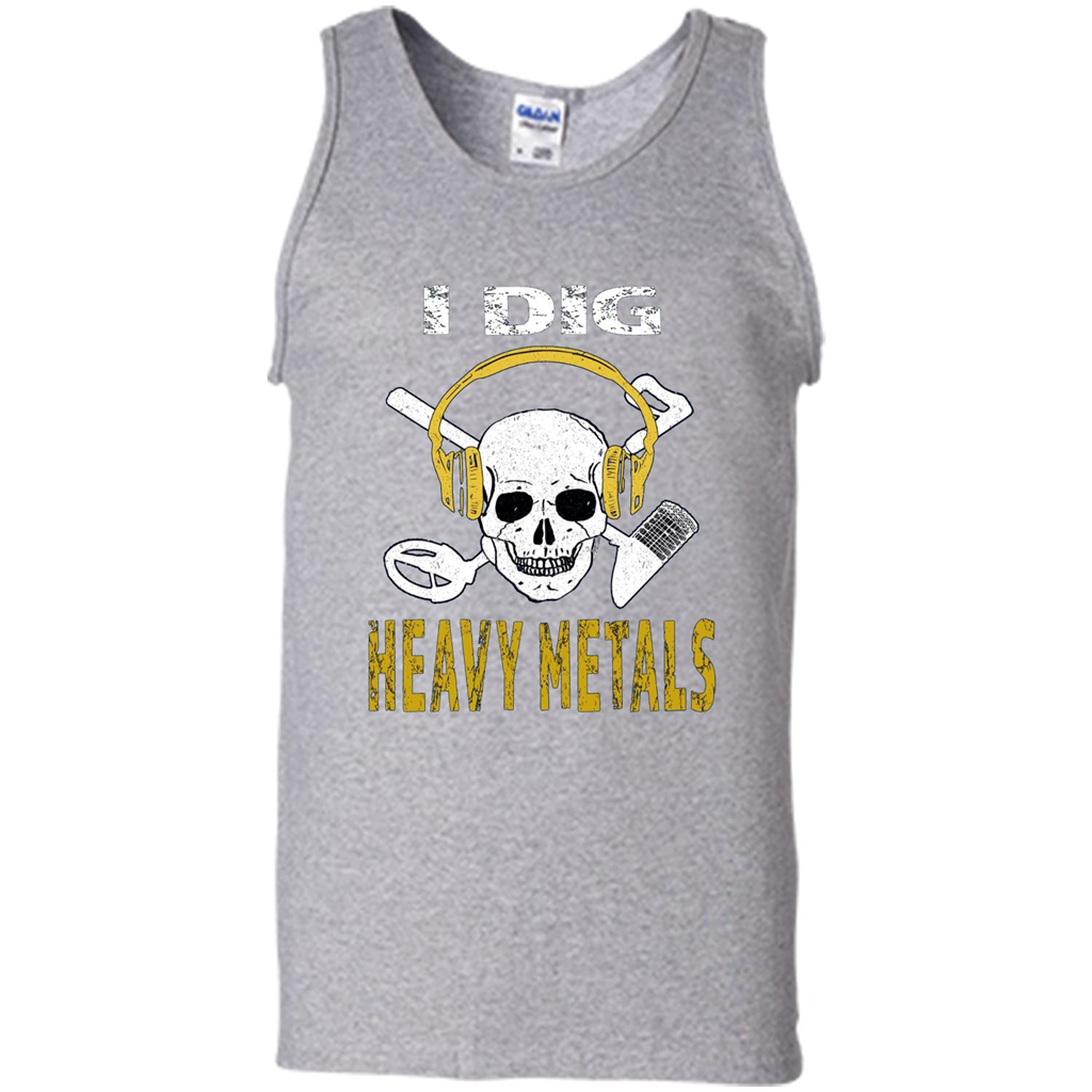 I Dig Heavy Metals Metal Detector Skull Treasure Hunt T-shirt