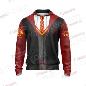 Harry Potter Hogwarts Uniform Gryffindor House Unisex Zip Up Hoodie
