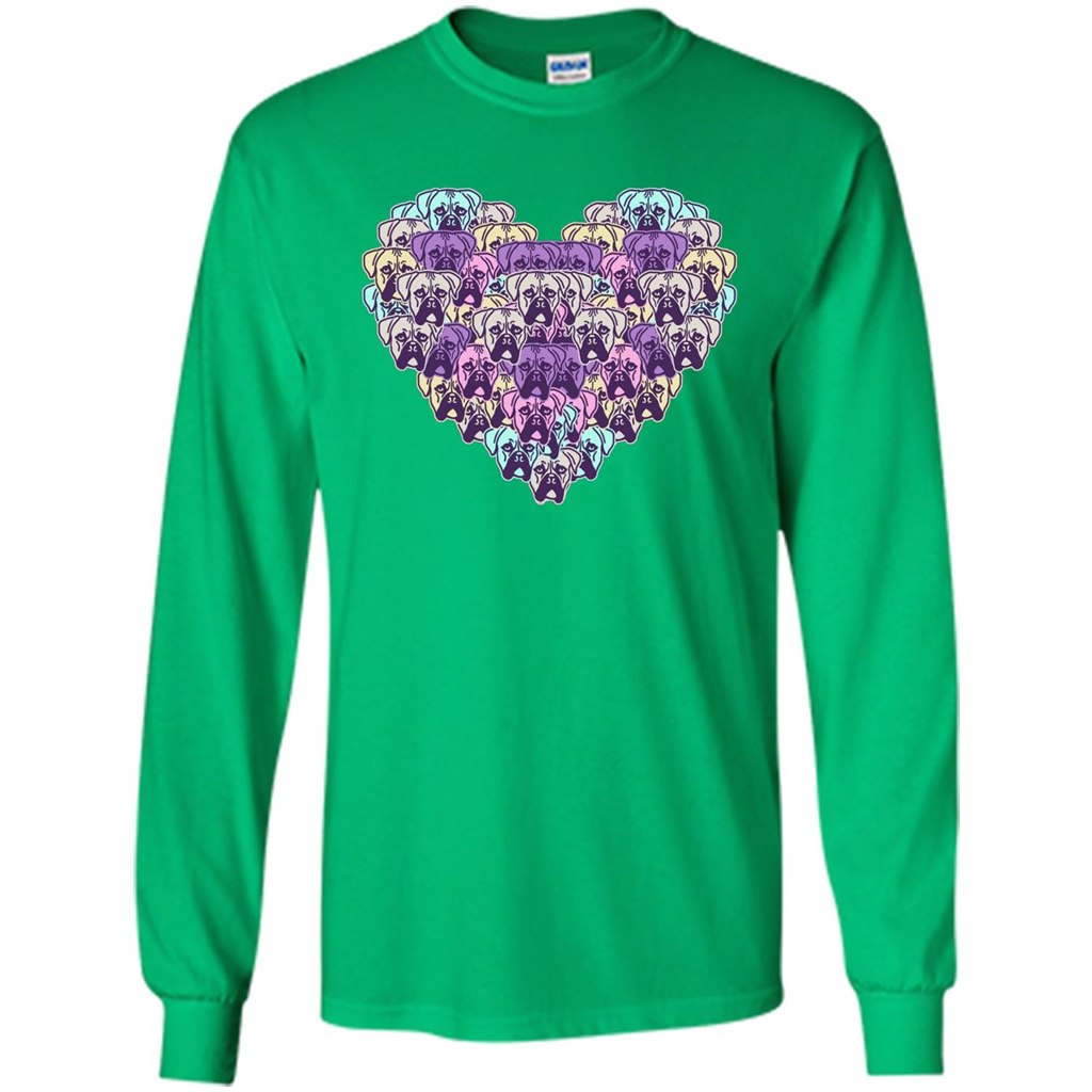 Boxer Dog Heart Mosaic Dog Lover T-shirt Irish Green