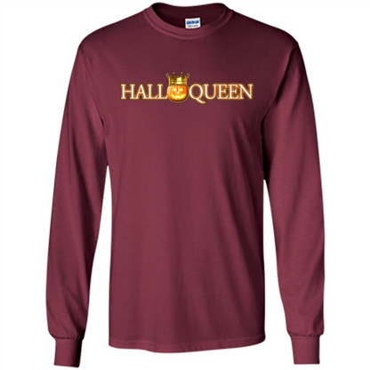 Halloqueen T-Shirt | Womens Halloween Pumpkin Queen T-shirt Maroon
