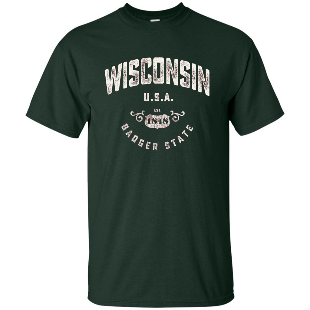 Wisconsin Badger State T-shirt Forest Green