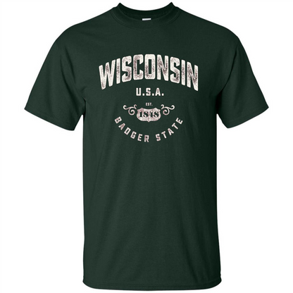Wisconsin Badger State T-shirt Forest Green