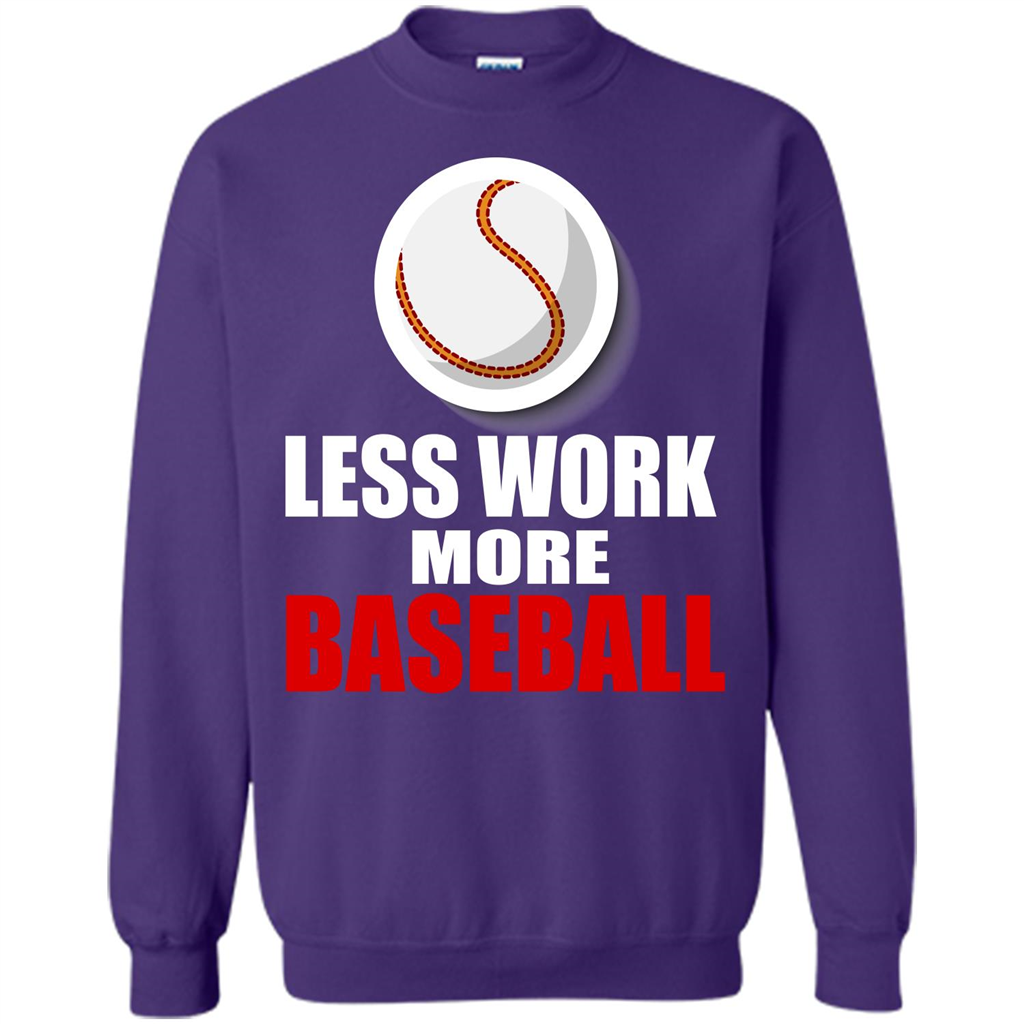 Baseball T-shirt Less Work More Baseball Orange