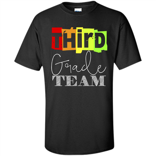 Third Grade Team T-shirt School Day T-shirt Black