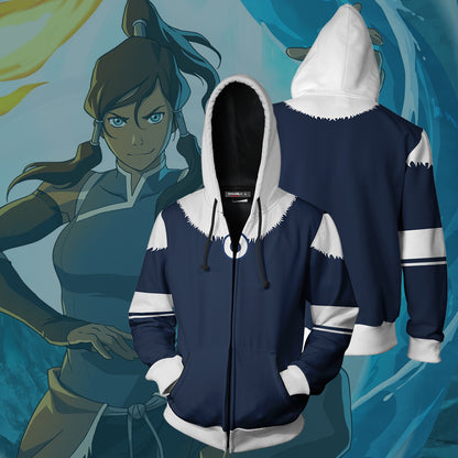 The Legend Of Korra Cosplay Zip Up Hoodie Jacket 4XL