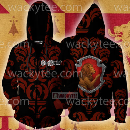 Brave Like A Gryffindor Harry Potter New Collection Zip Up Hoodie