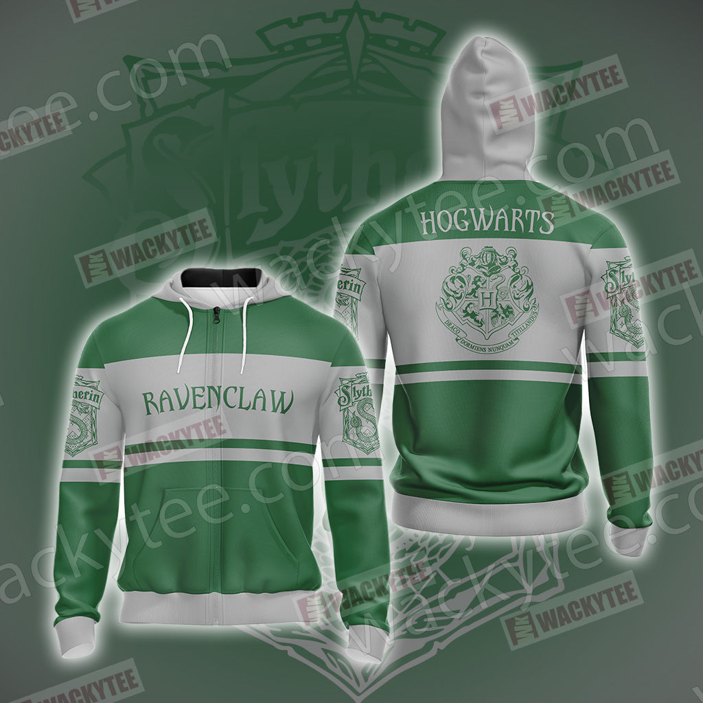 Harry Potter - Slytherin House Wacky New Style Unisex 3D Zip Up Hoodie 4XL