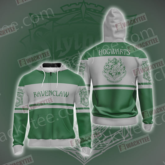 Harry Potter - Slytherin House Wacky New Style Unisex 3D Zip Up Hoodie 4XL