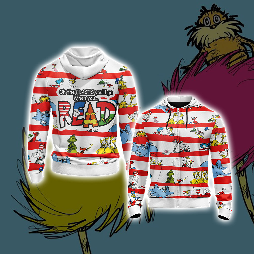 Dr. Seuss  Unisex Zip Up Hoodie